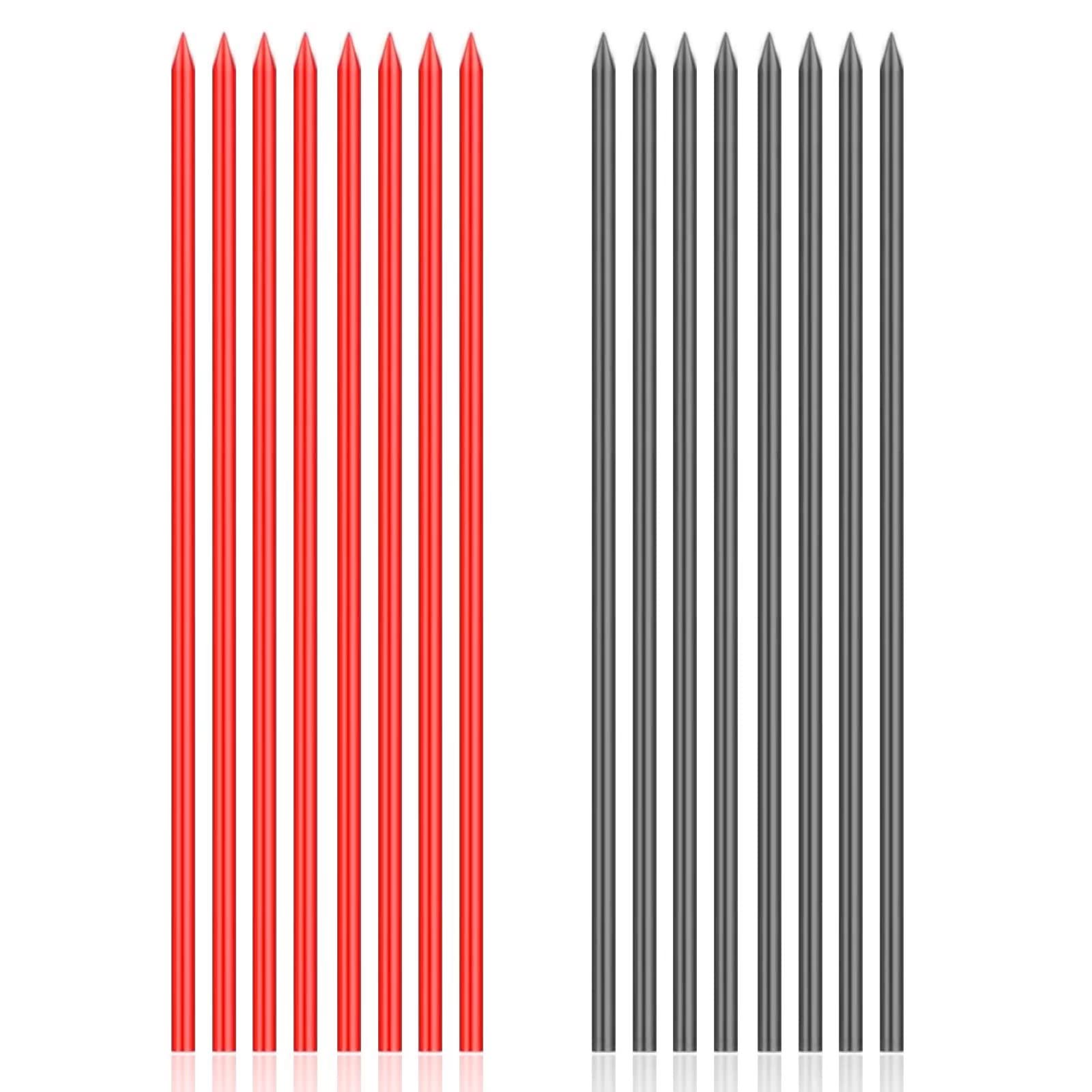 Saker Deep Hole Pencil- Construction Pencil- Aluminum Alloy Scribe Tool with Deep Hole Pencil,DIY Woodworking Scribe Gauge Scriber Line Maker Measuring Tool (16 Pencil refills)