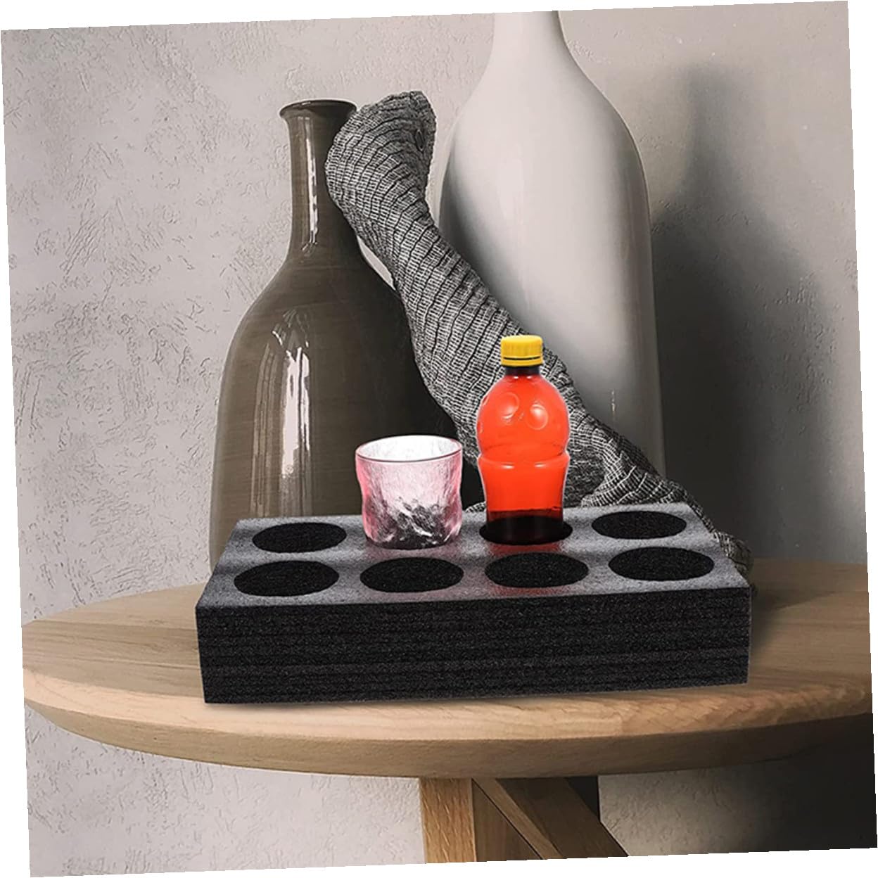 Porte-Gobelets à Emporter 8 Trous Lot de 2 Mousse Plateau de Transport pour Café Boissons Livraison Pique- Fête Support Stable pour Tasses