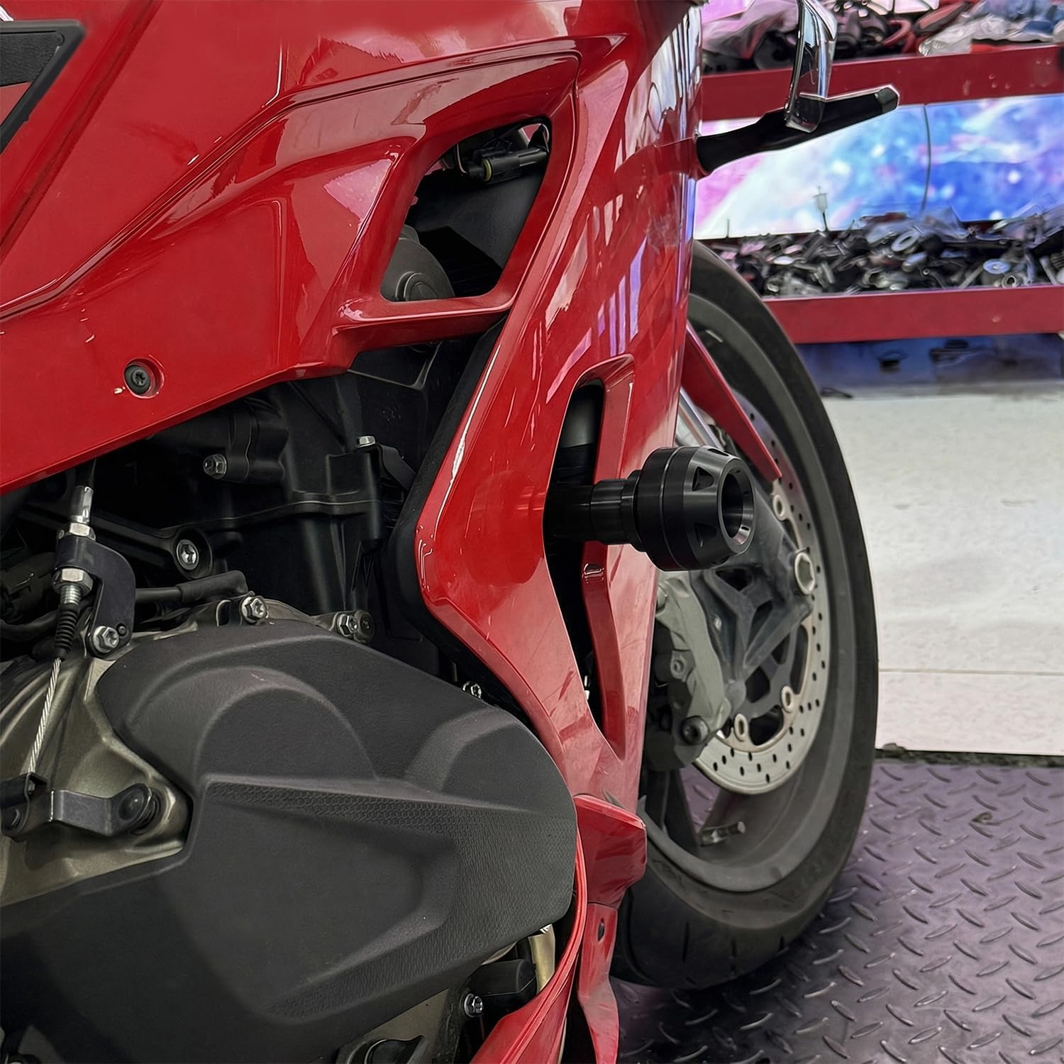 MFGZD Motorcycle Frame Sliders Crash Protector Compatible with Yamaha R7 YZF-R7 2021-2026 / MT07 MT-07 FZ07 FZ-07 2014-2026 / MT10 MT-10 FZ10 FZ-10 2017-2024 Falling Crash Protector Guards (Black)