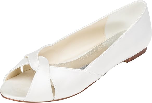 Womens Satin Flat Heel Flats with Others