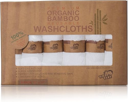 Toallas de baño prémium para bebé (paquete de 6, 10 x 10 pulgadas), toallas 100% súper suaves, toallitas reutilizables, excelente juego de regalo