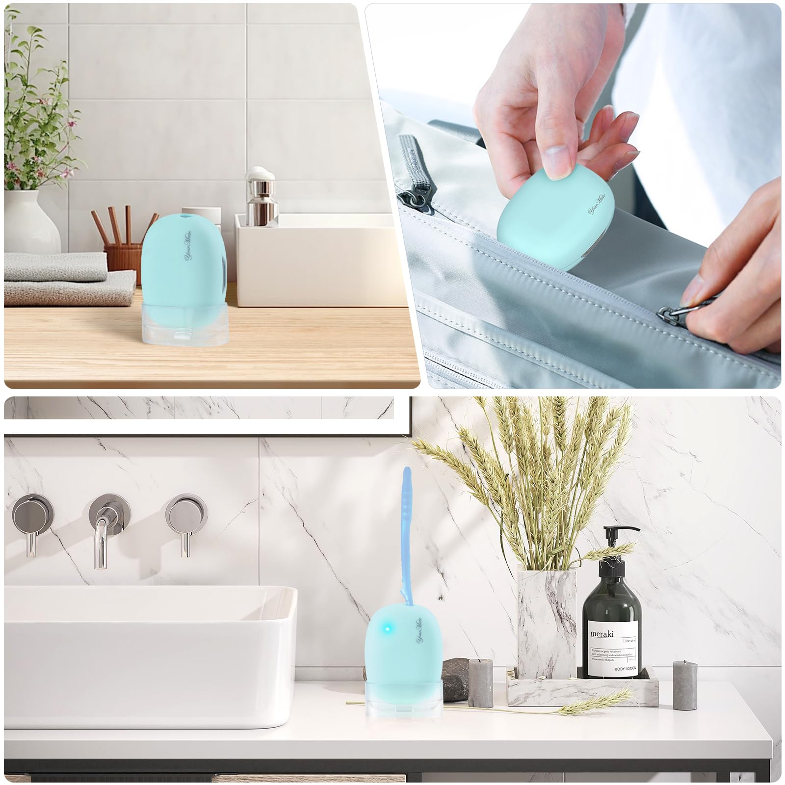 YourMate Funda desinfectante para cepillo de dientes recargable, funda de viaje para cepillo de dientes con soporte para Houshold y Traving o viajes de negocios, color azul
