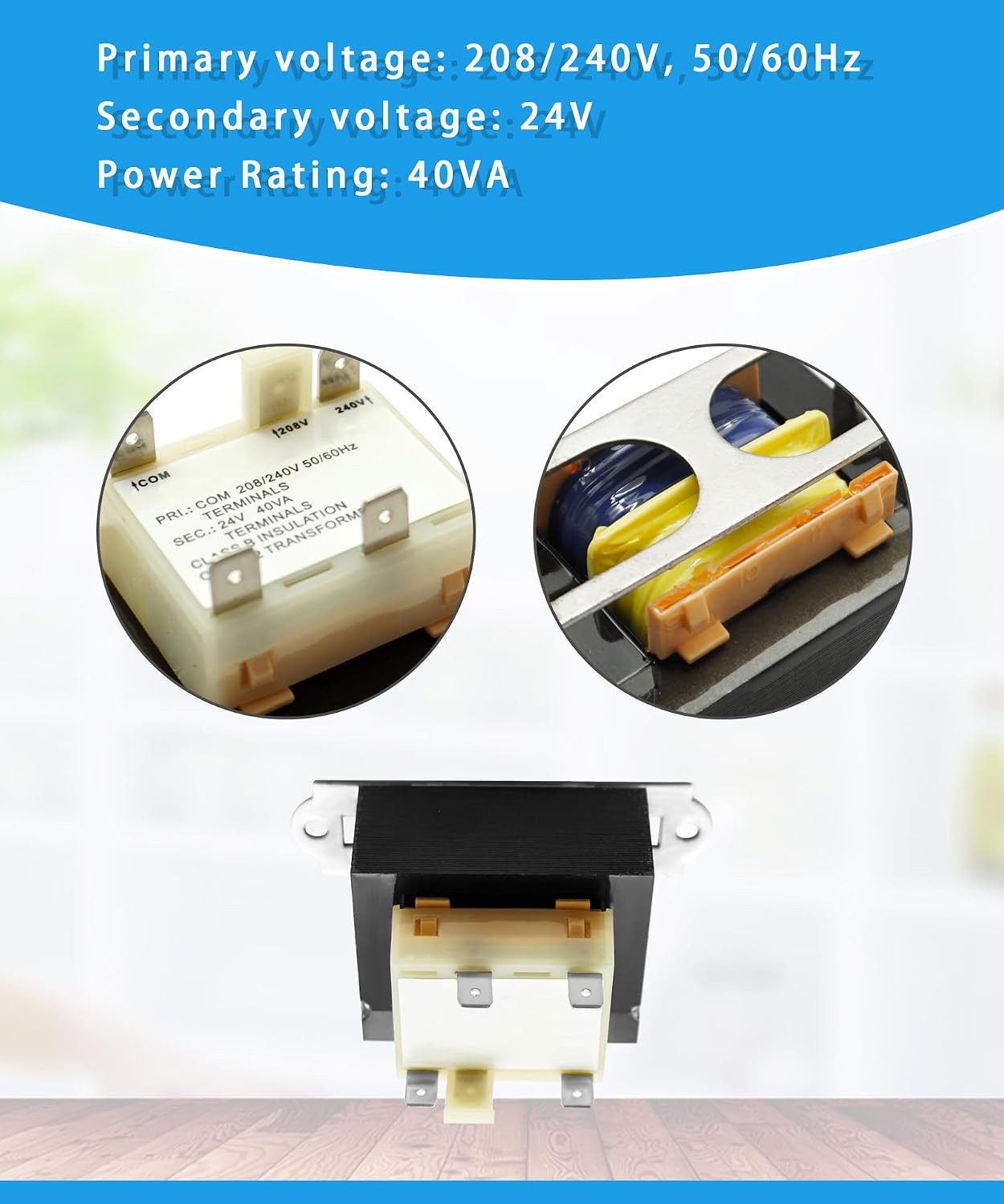 208/240V to 24V HVAC Transformer 40VA Compatible with Tempstar,ICP,Arcoaire,Carrier,Payne,Heil Furnace HVAC,Replace HT01CN241