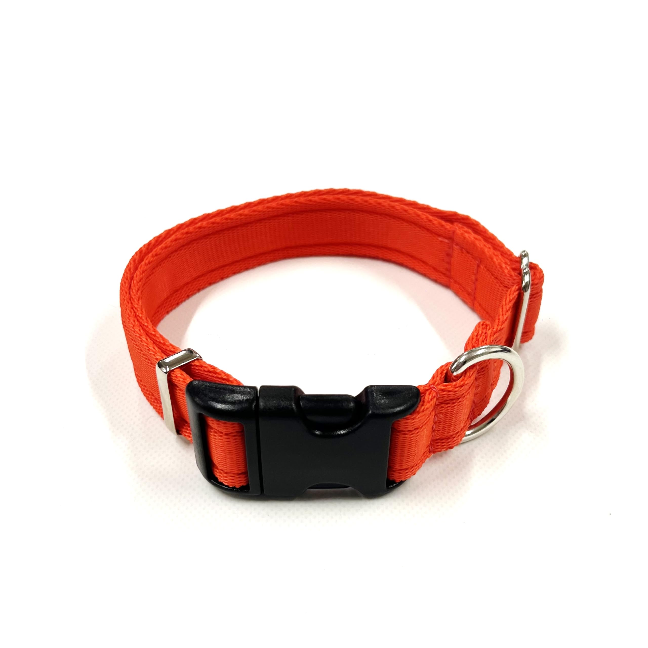 Adjustable Dog Collar Soft And Comfortable 25mm Cushion Webbing Training Walking All Dog Breeds (Orange, Medium (14" - 20")) โ image 1