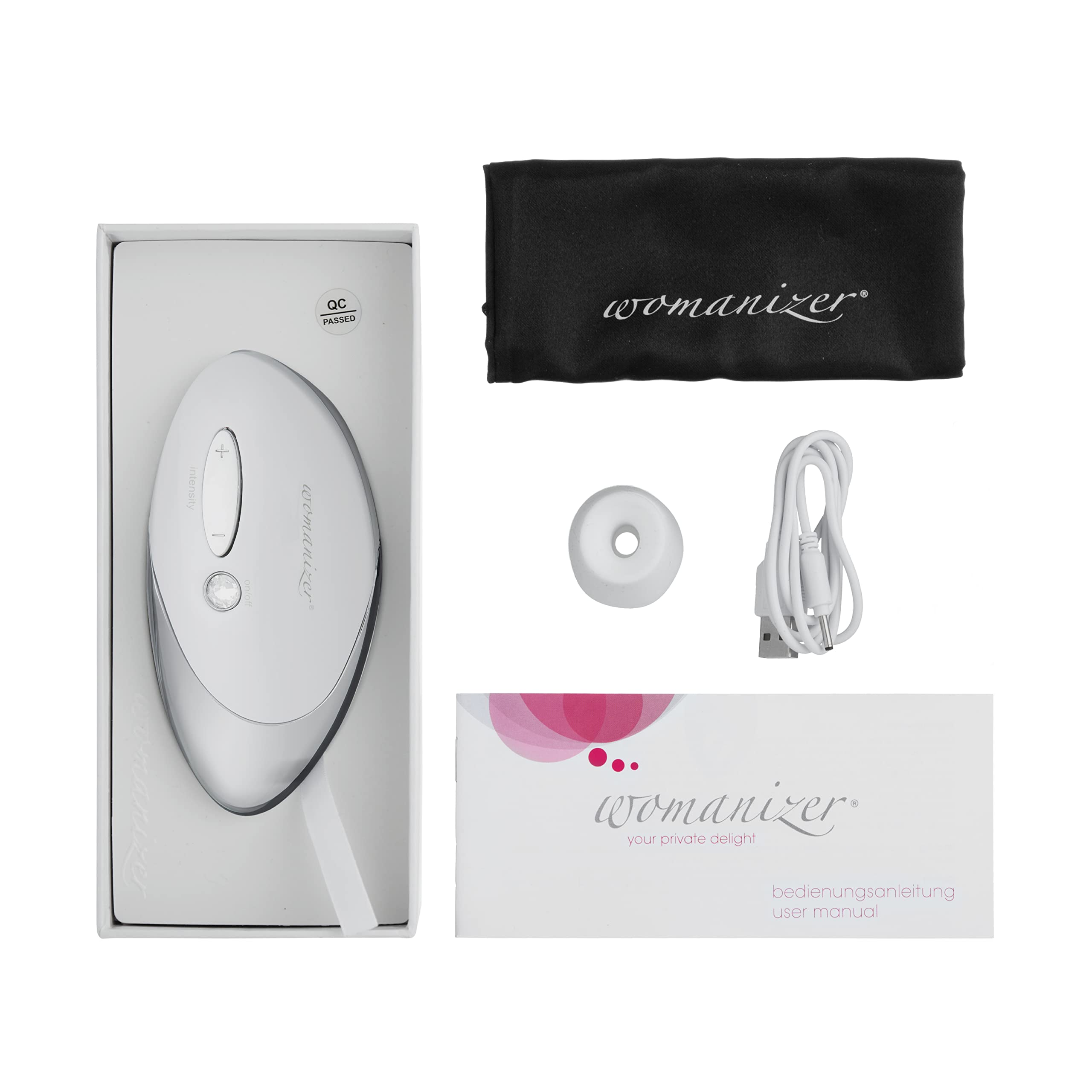 Womanizer W500 Vibratore Clitorideo Giocattolo per Adulti | Stimolatore Clitorideo Vibrante con 12 Livelli di Aspirazione | Succhiatore Clitorideo Impermeabile | Giocattoli Sessuali per Donne| Bianco