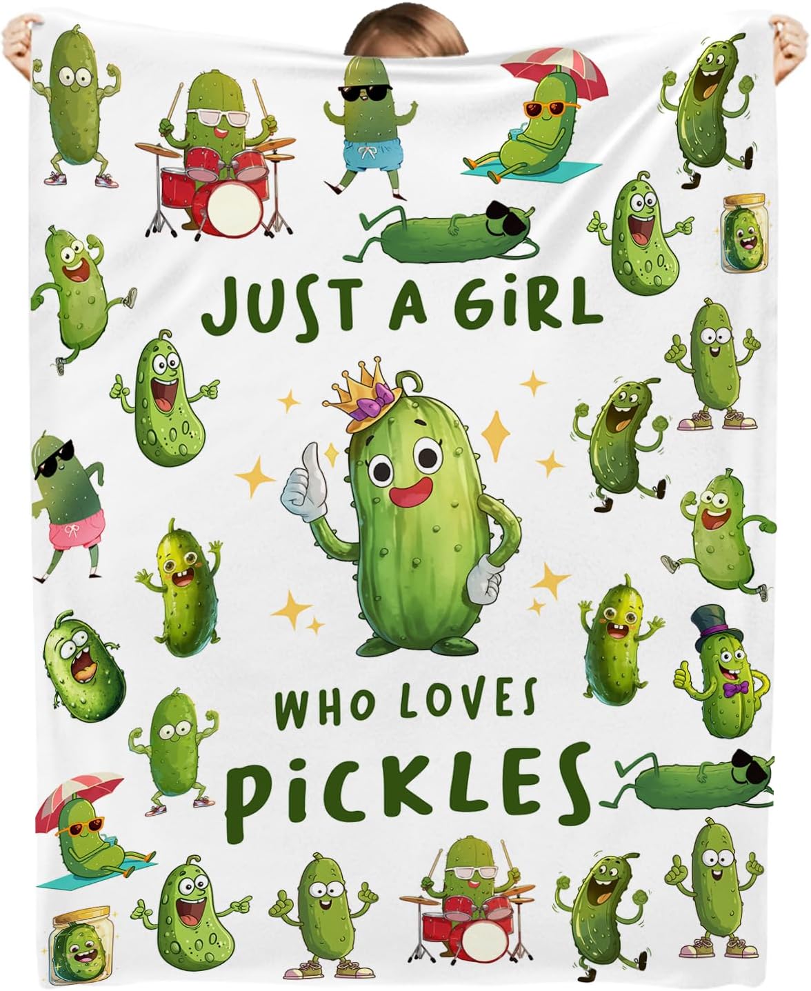 Pickle Gifts for Pickle Girl, Women, Just A Girl Who Loves Pickles, Blanket for Pickles Lovers Lightweight for Bedding Sofa (60×80)