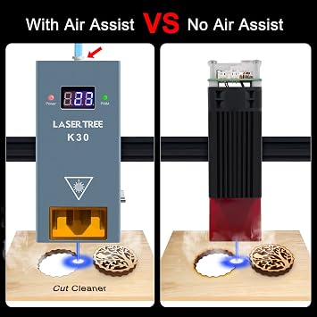 LASER TREE Laser Module, 30000 mW(30W) Optical Output Laser Cutter Module, Higher Accuracy Laser Engraving Module with Air Assist, Laser Head for Laser Engraver Cutter Machine DIY, K30