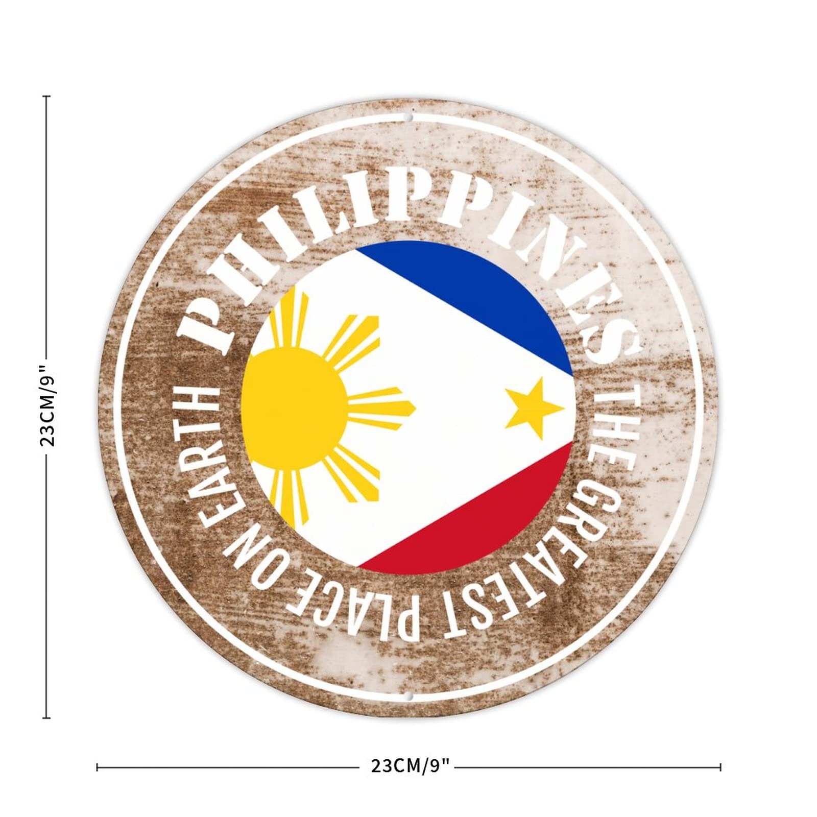 Letrero Metálico Bandera Filipinas 30x40cm - Placa Vintage De Aluminio Para Pub, Cafetería O Regalo De Viaje