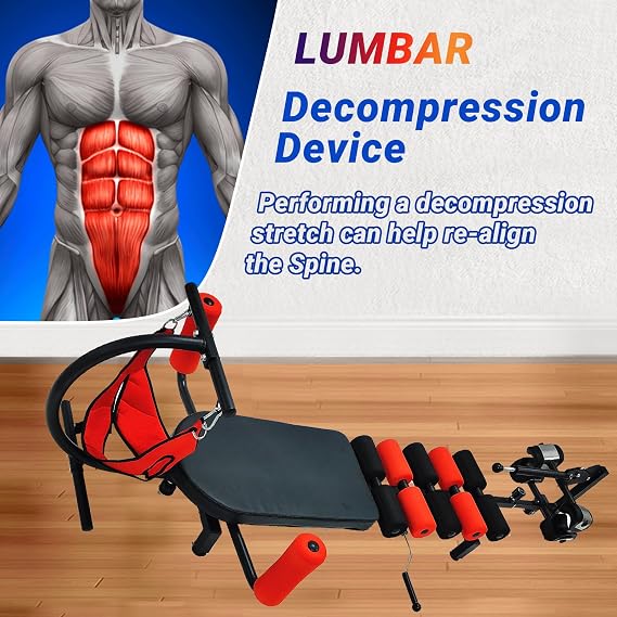 Lumbar Decompression Table with Cervical Traction by Lumbar Bench Pro|Realign Vertebrae & Alleviate Lumbar Strain |Full Body Stretching Neck, Back, Knee, and Hip| Relieve Pain- Max User Height 6' Feet