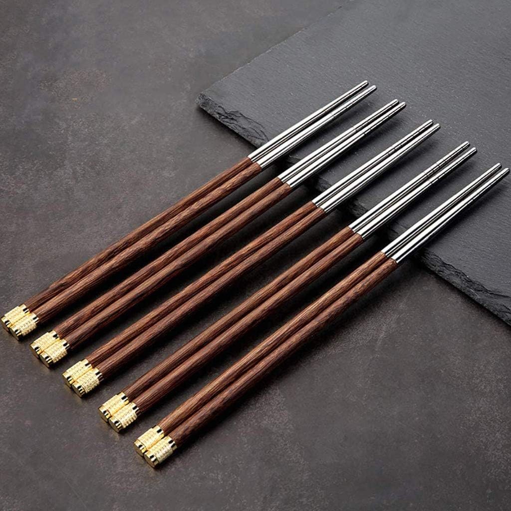 baguette coréenne baguettes japonaises Baguettes, 5 paires de baguettes réutilisables, ensemble cadeau de baguettes de style japonais naturel