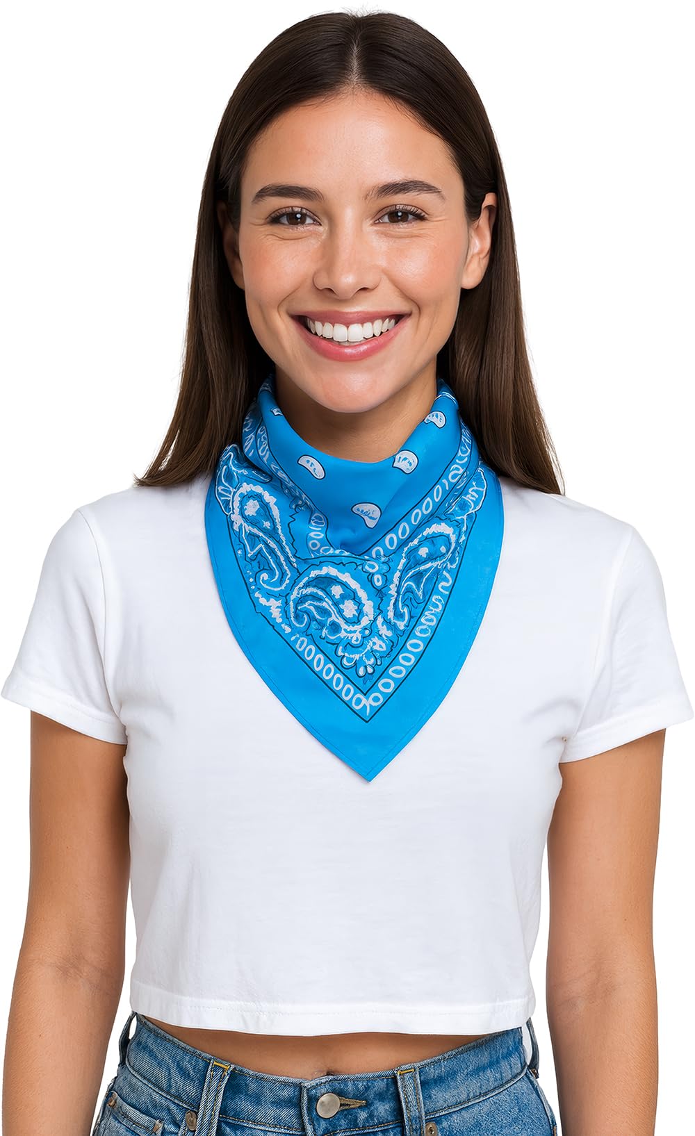 FIESTAS GUIRCA | Sky Blue Scarf (Unisex Adult) - Versatile Textile Accessory for Costume Parties and Carnival - Ideal for Pirate, Cowboy or Bandit Costumes - Blue