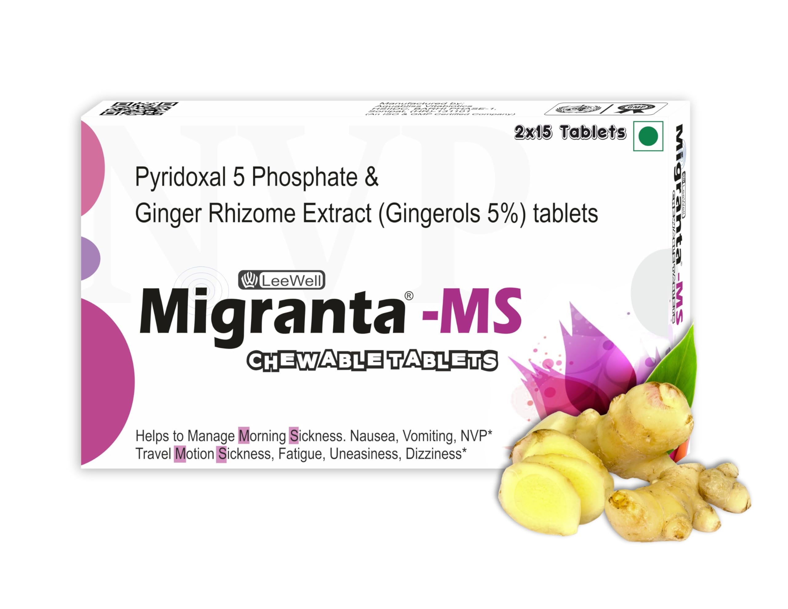 Migranta -Ms Chewable Ginger Candy for Nausea Vomiting | Ginger (Gingerols) with Vitamin B6 (Pyridoxine) |Support Gut Motility | Ginger Candy for Digestion, Bloating, Gas Relief | Morning sickness candy | Travel Motion Sickness Supplement - 30 tablet (B0D3B37P8V) Amazon Price History, Amazon Price Tracker