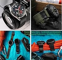 Vista 6 de Olytop Correa de reloj militar de nailon de 0.866 in para Garmin Instinct 2 Solar, correa deportiva de tela duradera, pulsera de repuesto
