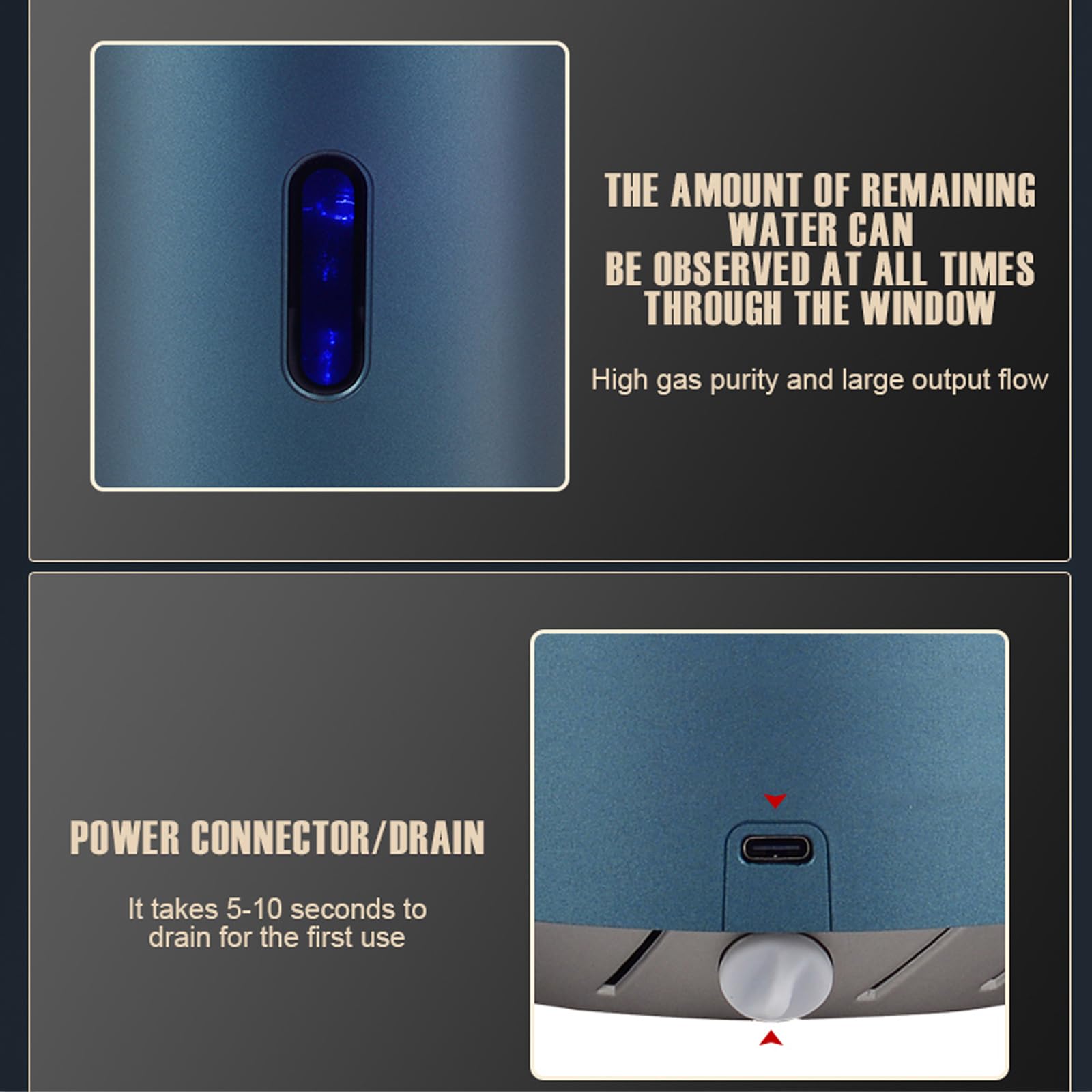 Maszyna Do Inhalacji Wodoru, Czystość 99,99% Podwójny Wylot Generator H2, Jonizator Wody 2 W 1 SPE Z Inhalatorem Z Podwójnym Wyjściem 100 H + 50 O (150) Ml/min, Do Domu, Podróży I Samochodu