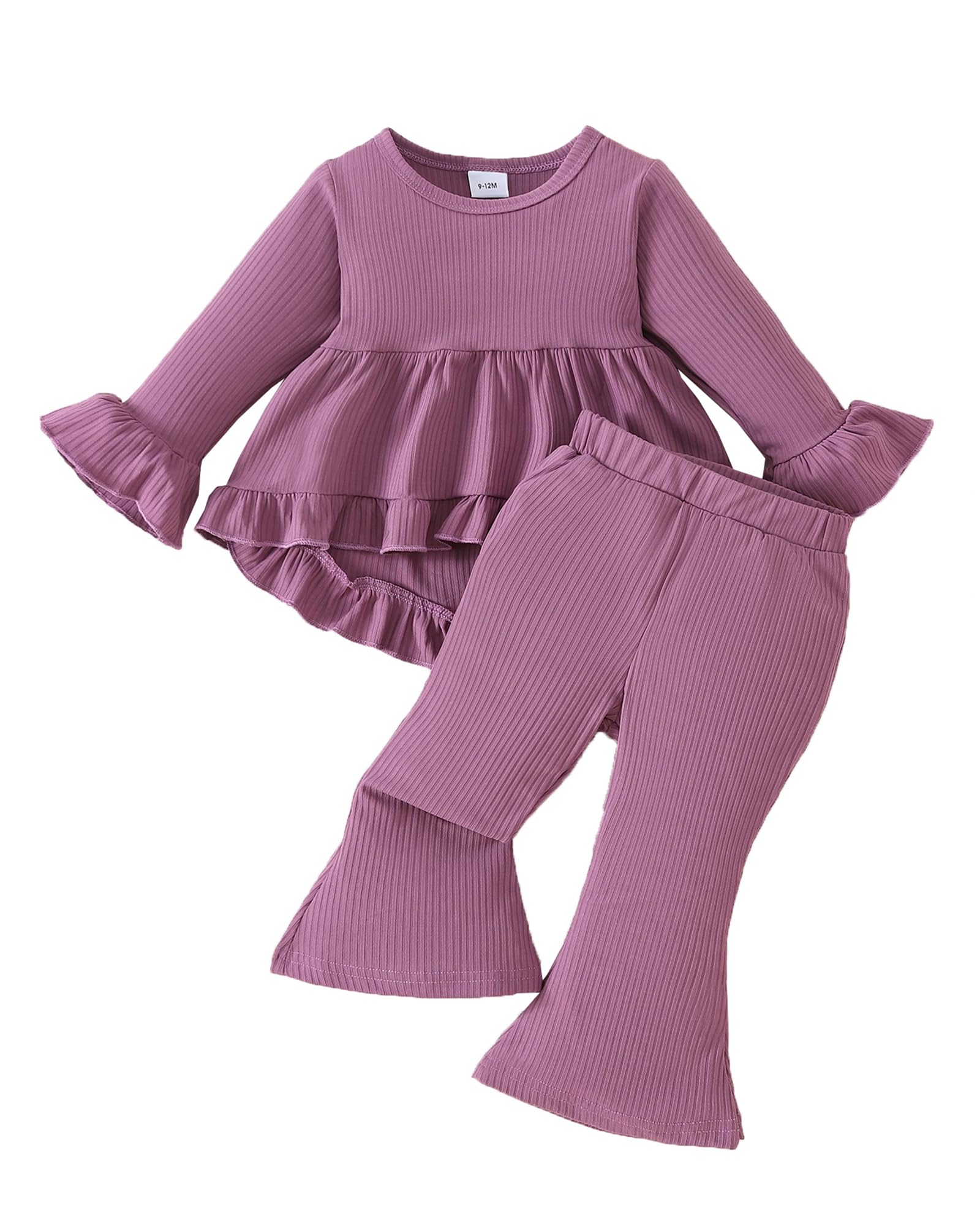 Weebaby Baby Girl Clothes Infant Toddler Girl Clothing Ruffle Shirt High Low Top Floral Allover Pant Little Girls Clothes