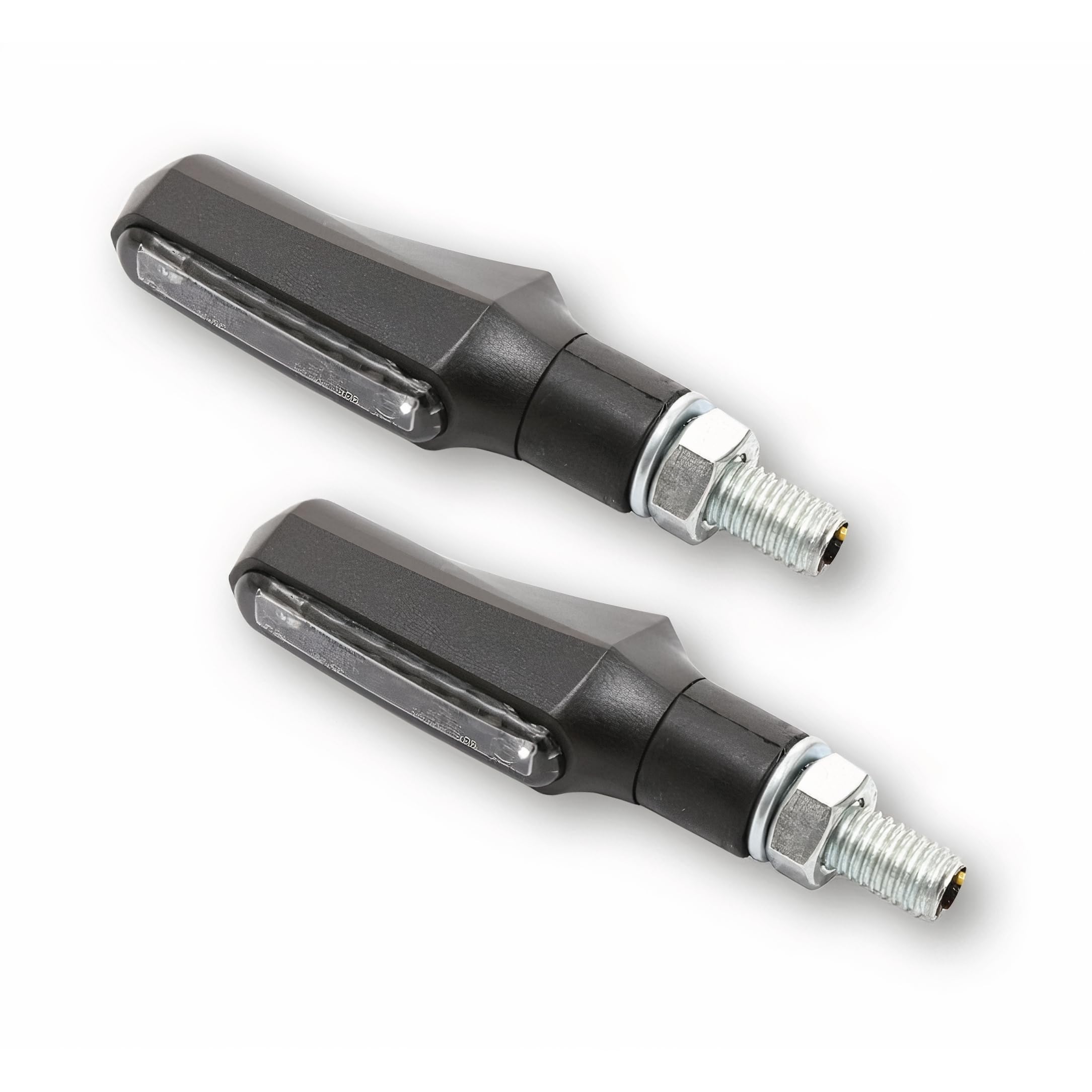 SHIN YO Motorrad Blinker E geprüft LED Blinkerpaar mit Positionslicht Shorty Fin M8 schwarz
