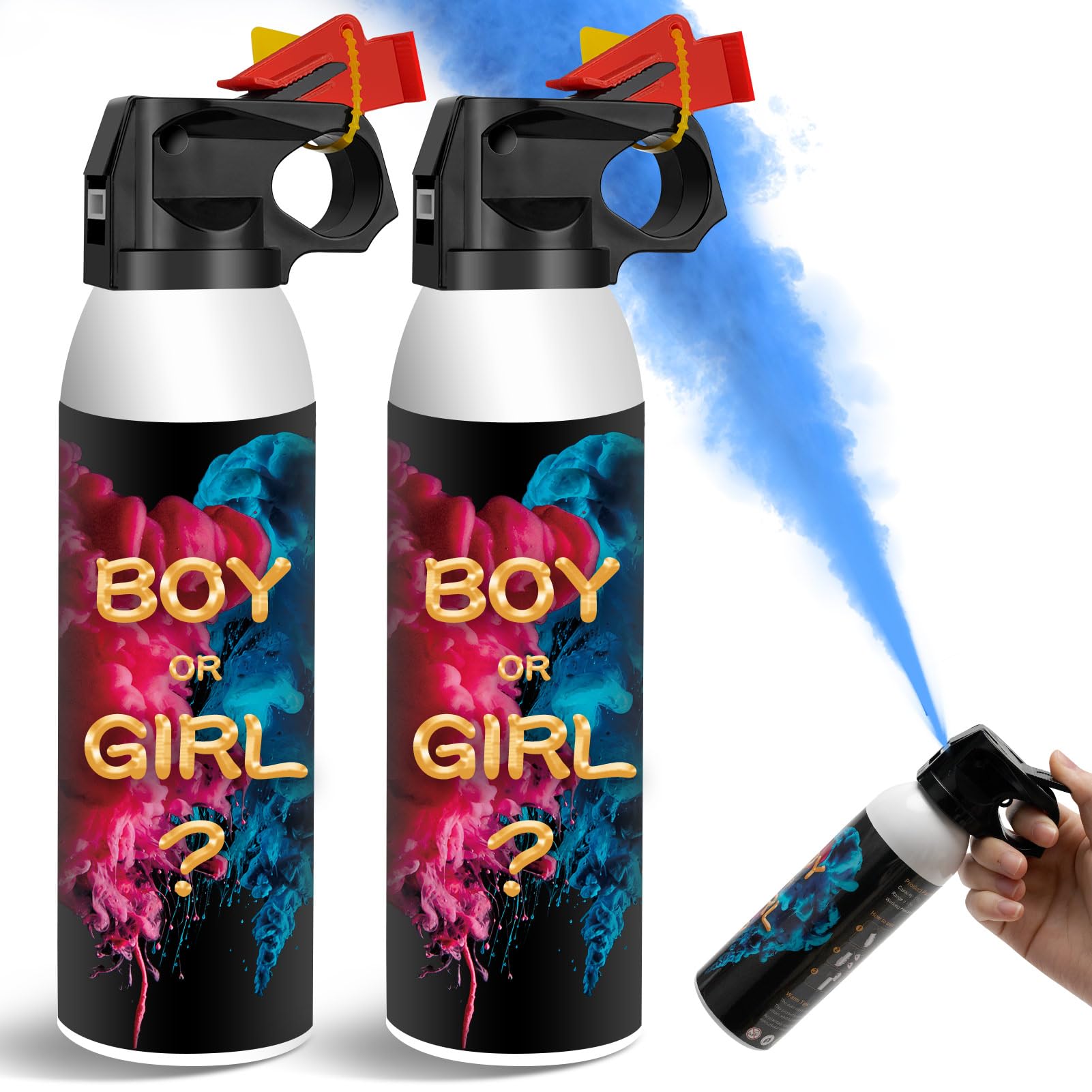 KERNOWO Canon à fumigene Gender Reveal Lot de 2 | Bleu Poudre Canon canons à confettis biodégradables à 100% pour Révélation fête prénatale