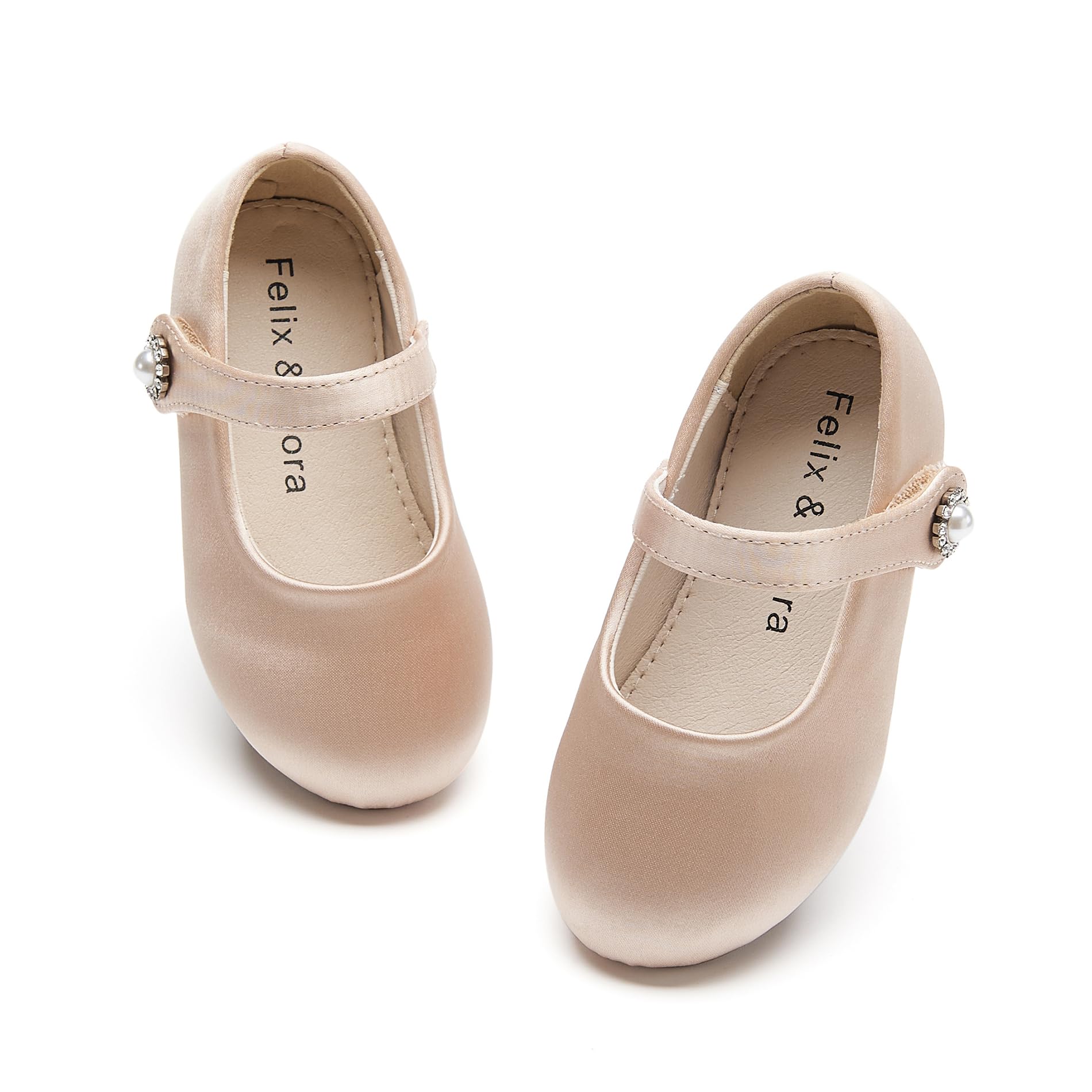 Felix & Flora Girls Toddler Little Ballet Shoes - Flower Girls Mary Jane Flats Dress Shoes Party Wedding