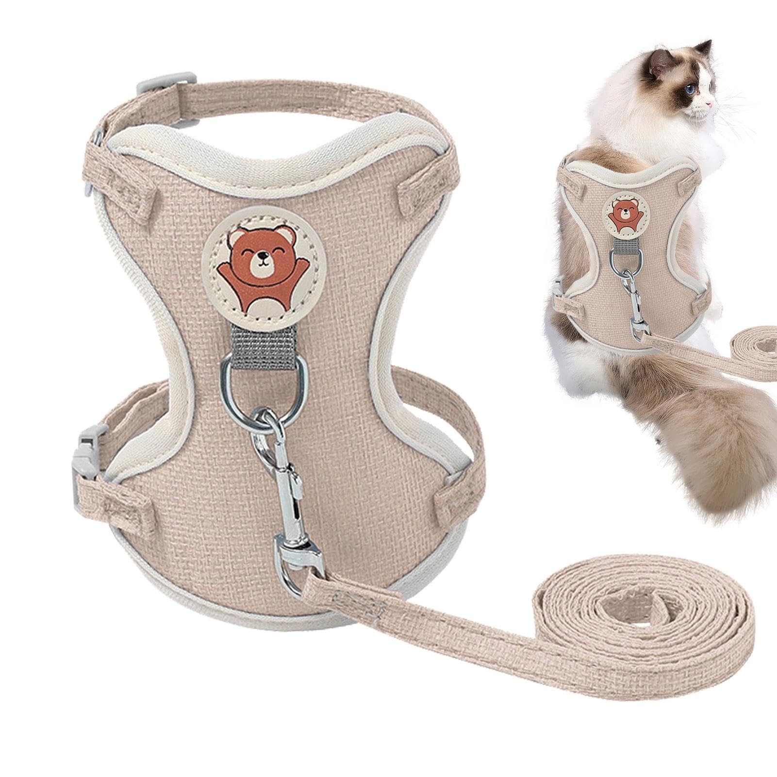Uitseld Cat Vest Harness,Dog Vest Harness Traction | Pet Traction Rope Chest Strap Fashionable Adjustable, Breathable Outdoor Vest Harness For Walking, Puppy, Kitten, Rabbit