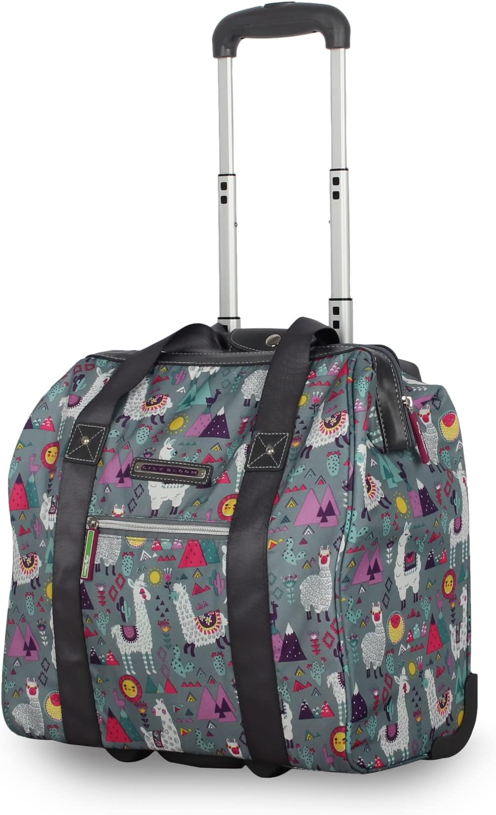 Lily Bloom Designer Under The Seat Tote Cabin Luggage Collection - 15 Inch Patterned Carry on Bag for Women - Lightweight Suitcase with 2 Rolling Wheels