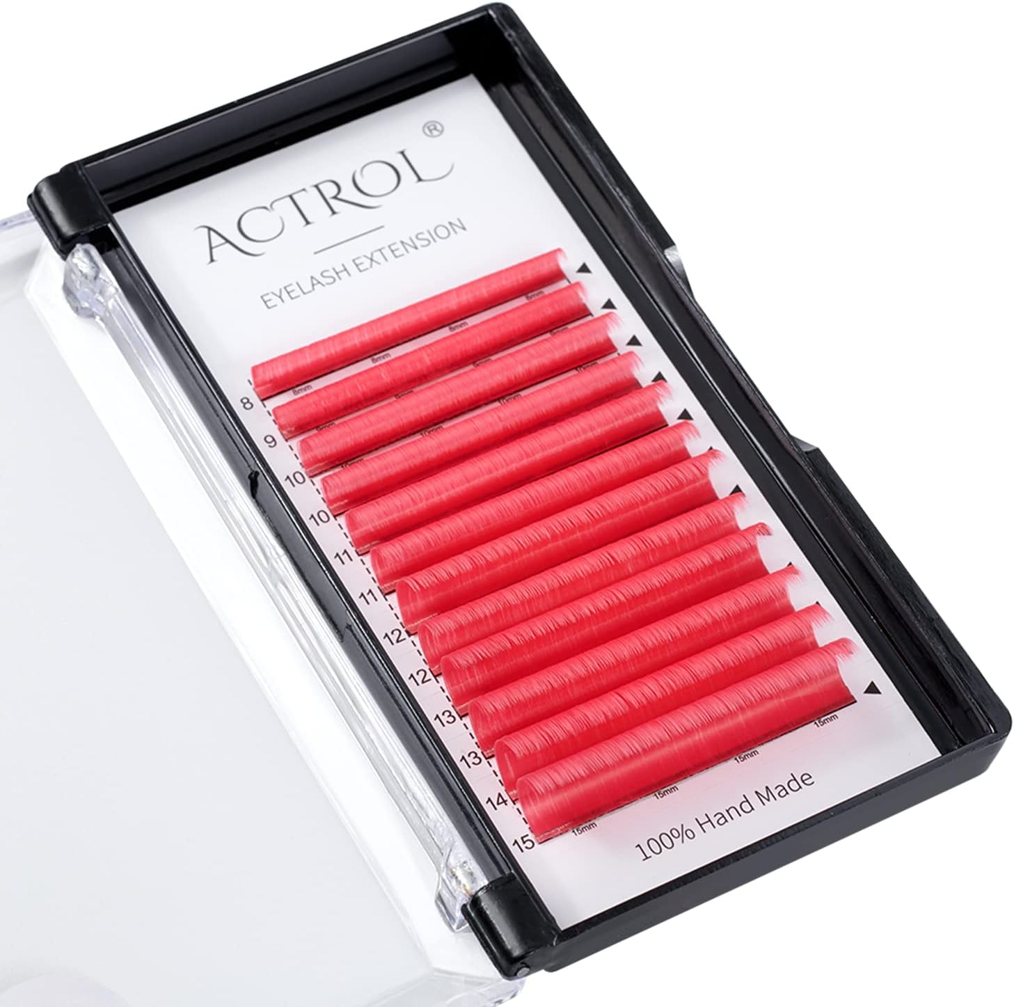 Colored Eyelash Extensions Easy Fan 8-15mm Mixed Red D Curl Easy Fanning 0.1mm Self Premade Volume Lash