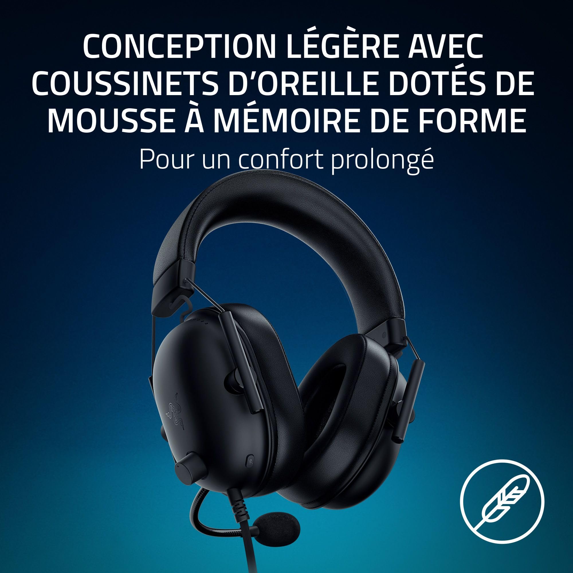 Razer Blackshark V2 X (PlayStation) - Casque E-Sports Filaire pour Console PlayStation (240g, Microphone cardioïde, Haut-Parleurs 50mm, Annulation Passive du Bruit, connecteur 3,5mm) Noir