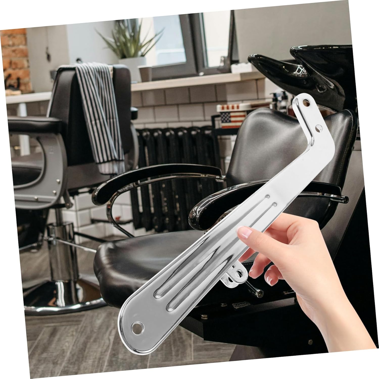 SAFIGLE 2pcs Ergonomic Hairdressing Chair Armrests Sturdy Replacement Armrests for Salon Chairs Electroplated Finish for Style Stability for Daily Use Barber Shops