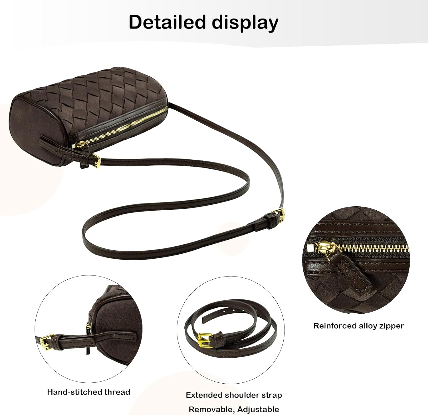 Mini Woven Leather Bag, Little Handbag, Small Woven Purses for Women, Leather Top-handle Bags, Mini Evening Bag - Image 6