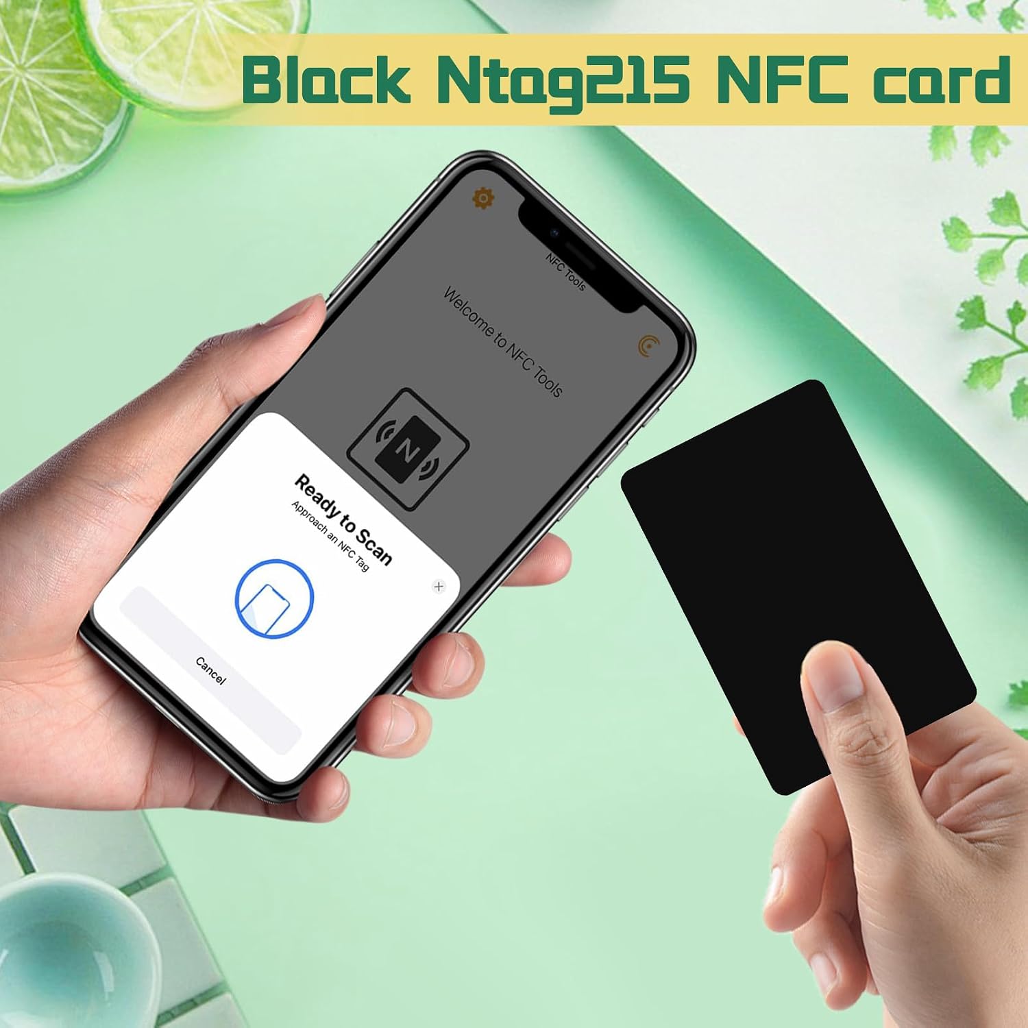 100 Pcs Black NTAG215 NFC Cards NFC215 Tags - Programmable NFC Card, Rewritable, 504 Byte Memory, Compatible with TagMo NFC-Enabled Phones & Devices