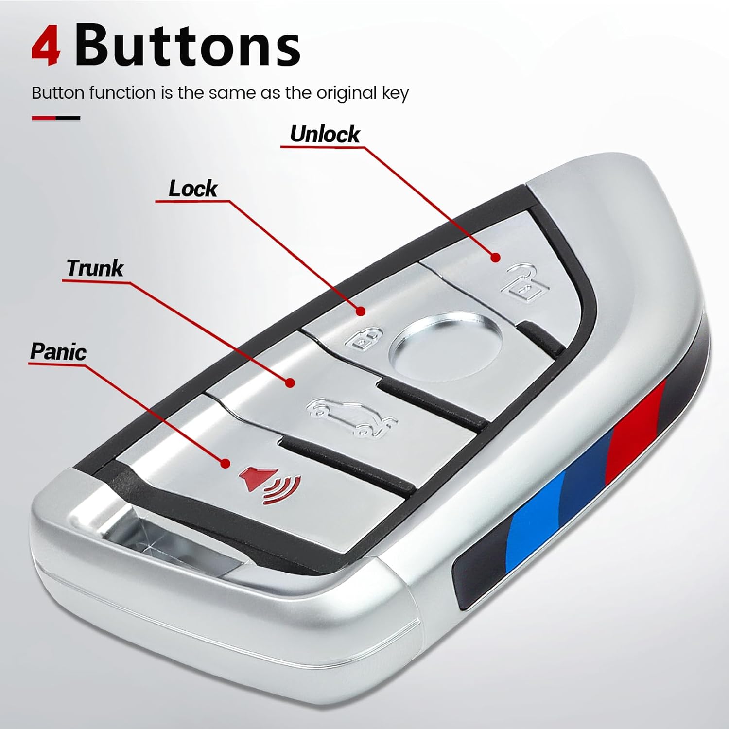 Beefunny 2 Packed Remote Key Fob Shell Replacement for BMW 3 5 Series X1 X5 X6 2014-2019 Car Key Case Fob Cover FCC ID: NBGIDGNG1