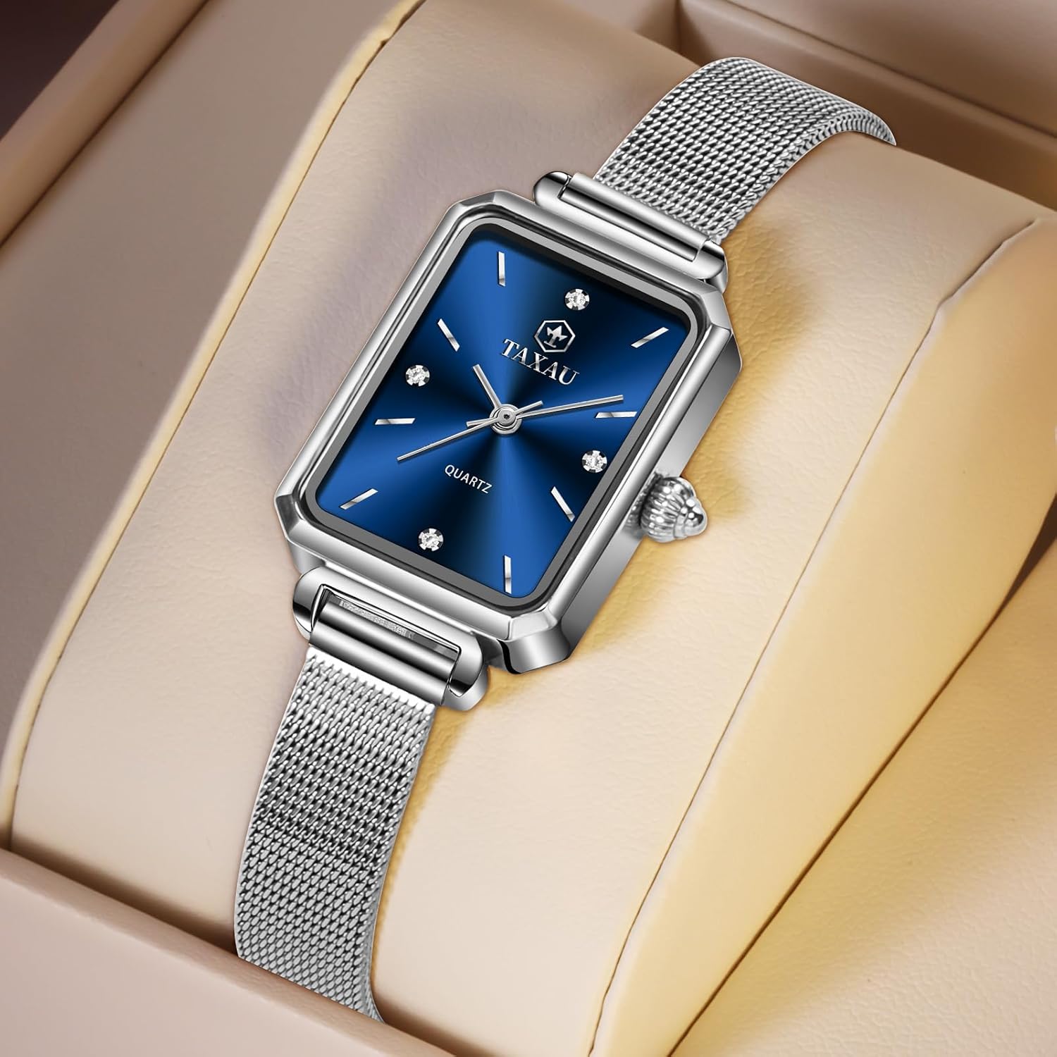 Watches for Women Small Face Womens Dress Watch Waterproof Ladies Watches Large Number Luxury Analog Quartz Square Dial Mesh Band Easy Read Rose-Gold/Silver Watch reloj para Mujer - Image 7