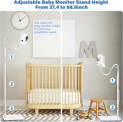 Miniatura 4 de Soporte de monitor de bebé para HelloBaby, Nanit Pro, óptica DXR-8 Pro, Vtech, Momcozy BM01, Owlet, Eufy, Motorola Baby Camera, soporte universal