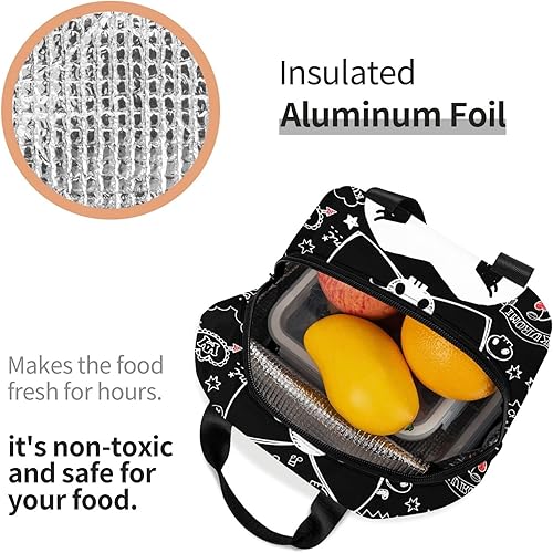 Miniatura 6 de Mochila para niños, bolsa de almuerzo kawaii, bonita lonchera portátil de gran capacidad, bolsa de mano aislada, bolsa de mano reutilizable para la