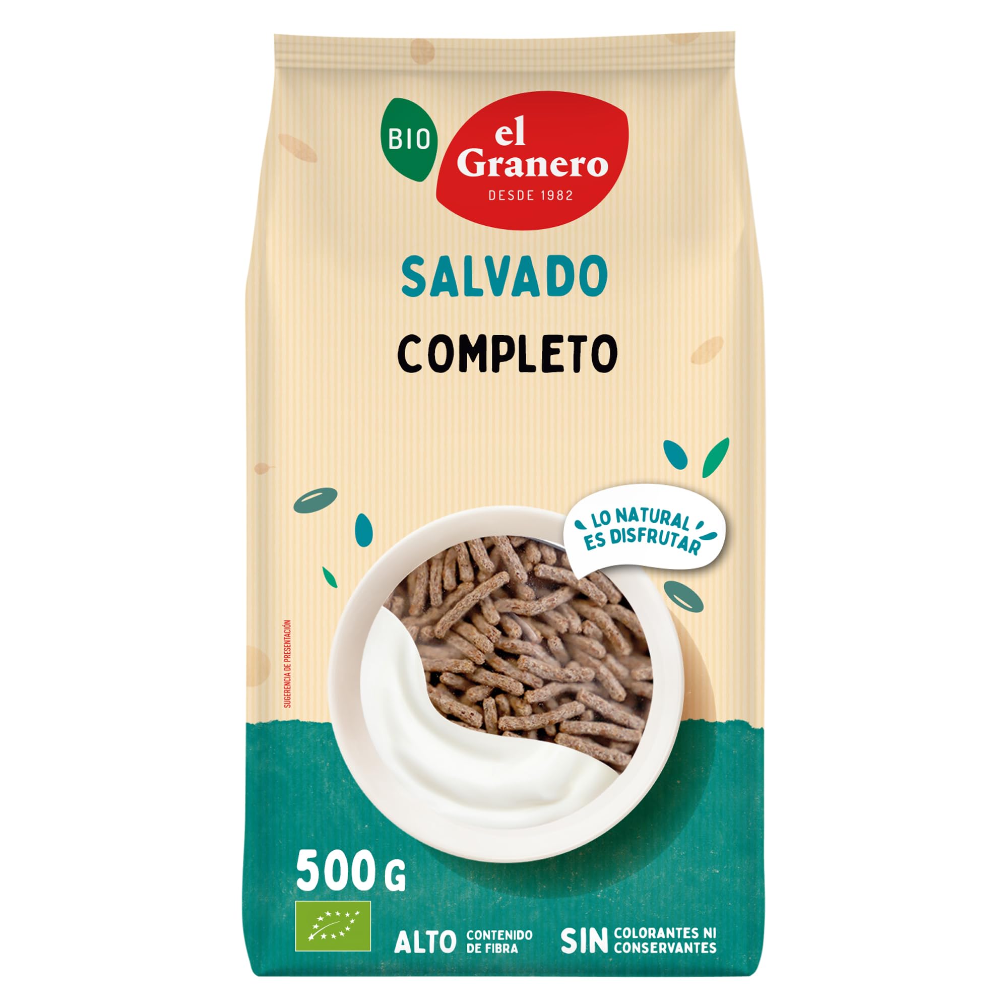 El Granero Integral - Salvado Completo - 500 g - Alto Contenido en Fibras y Proteínas - Regula el Tránsito Intestinal - Efecto Saciante - Ideal para Bebidas y Yogures - Apto para Veganos
