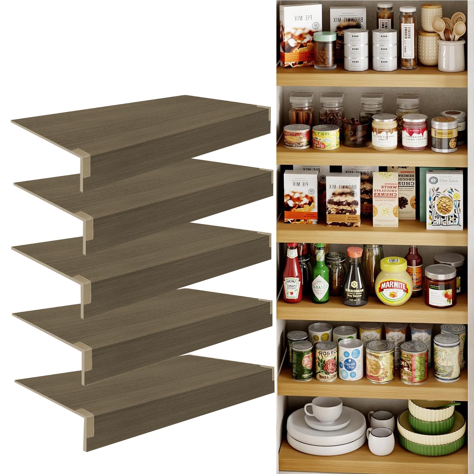 Wire Rack Covers for Shelves, 5 Pcs PVC Wire Shelf Covers for Pantry Kitchen Closet Bathroom Office Shelving, Moisture-Resistant & Removable