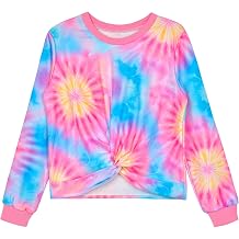 Girls Long Sleeve Sweatshirt Kids Crewneck Shirts Trendy Twist Front Pullover Tops 3-12 Years