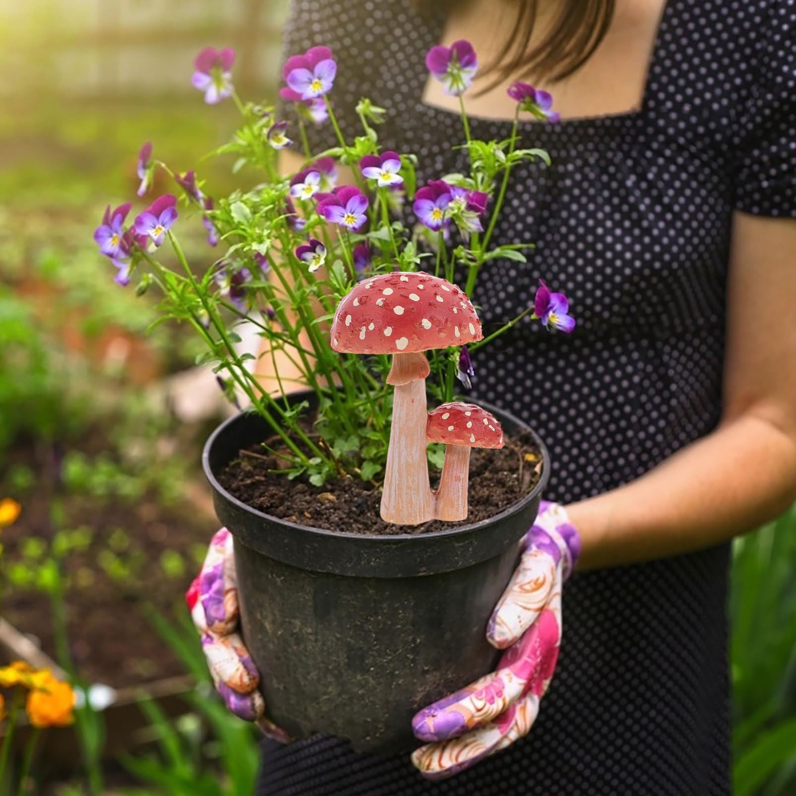 Mipcase 4 Pièces Ornements De Bonsaï De Champignons Topper Cupcake Aux Champignons Décor De Petits s Décor De Terrarium De s Bonsaï Pot De Fleur Résine