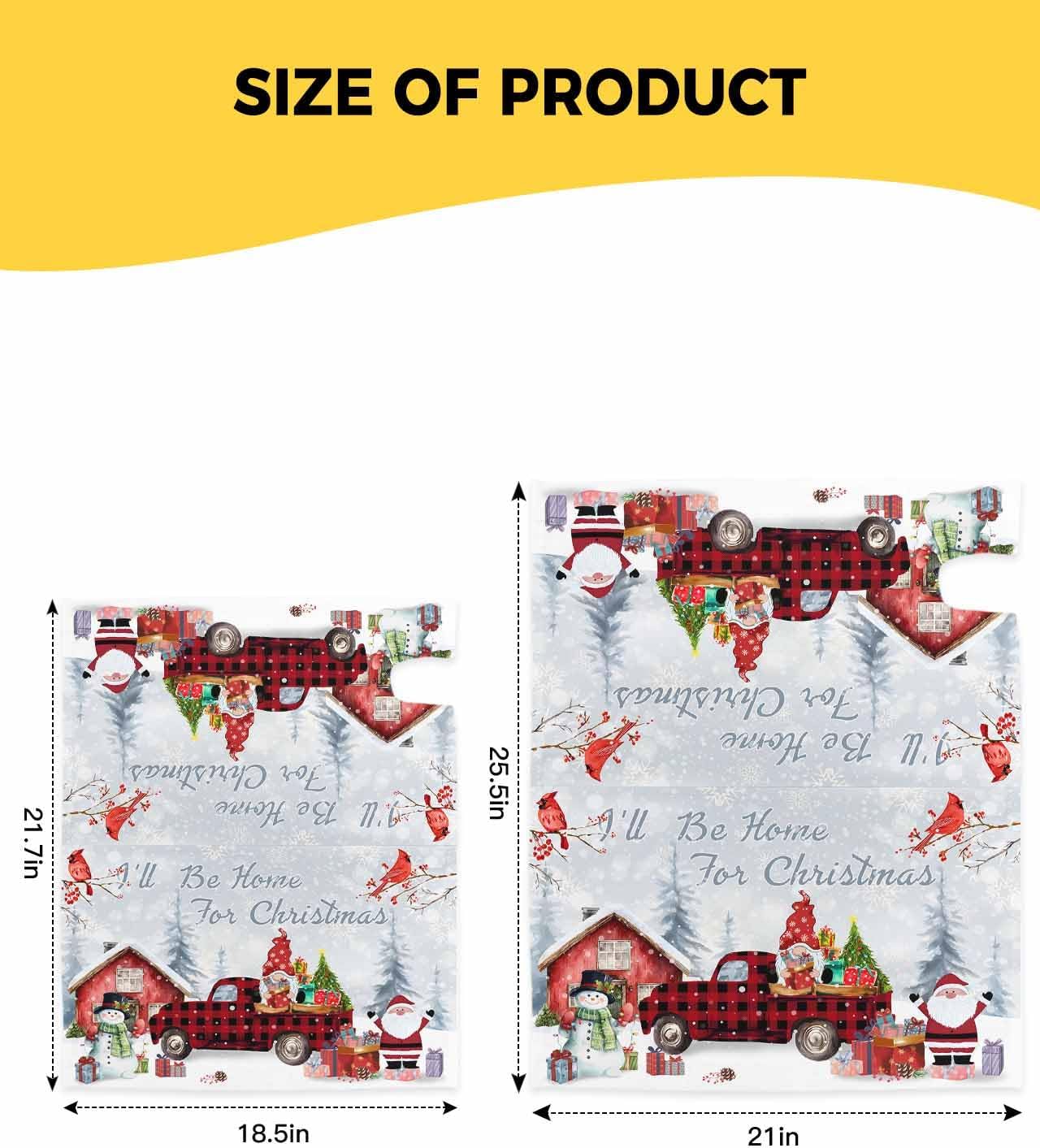 Mailbox Cover, Christmas Gnome Snowman Red Truck Farmhouse Mailbox Wrap Magnetic Mailbox Covers for Garden Yard Outdoor Decoration,Farmhouse Home Mailbox Post Box Cover Wraps Standard Size 18"x21"