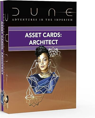 Dune: Asset Cards - Baraja de expansión de arquitecto - Dune Adventures in The Imperium, expansión de 56 cartas RPG, paquete de accesorios, cada