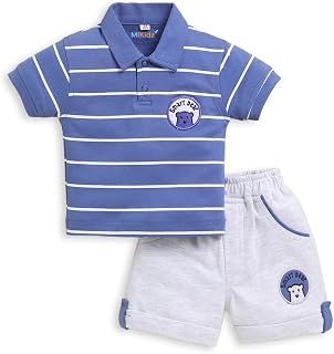 MI Kidz Pure Cotton Collared T-Shirt and Half Pant Set for Kids Price In India