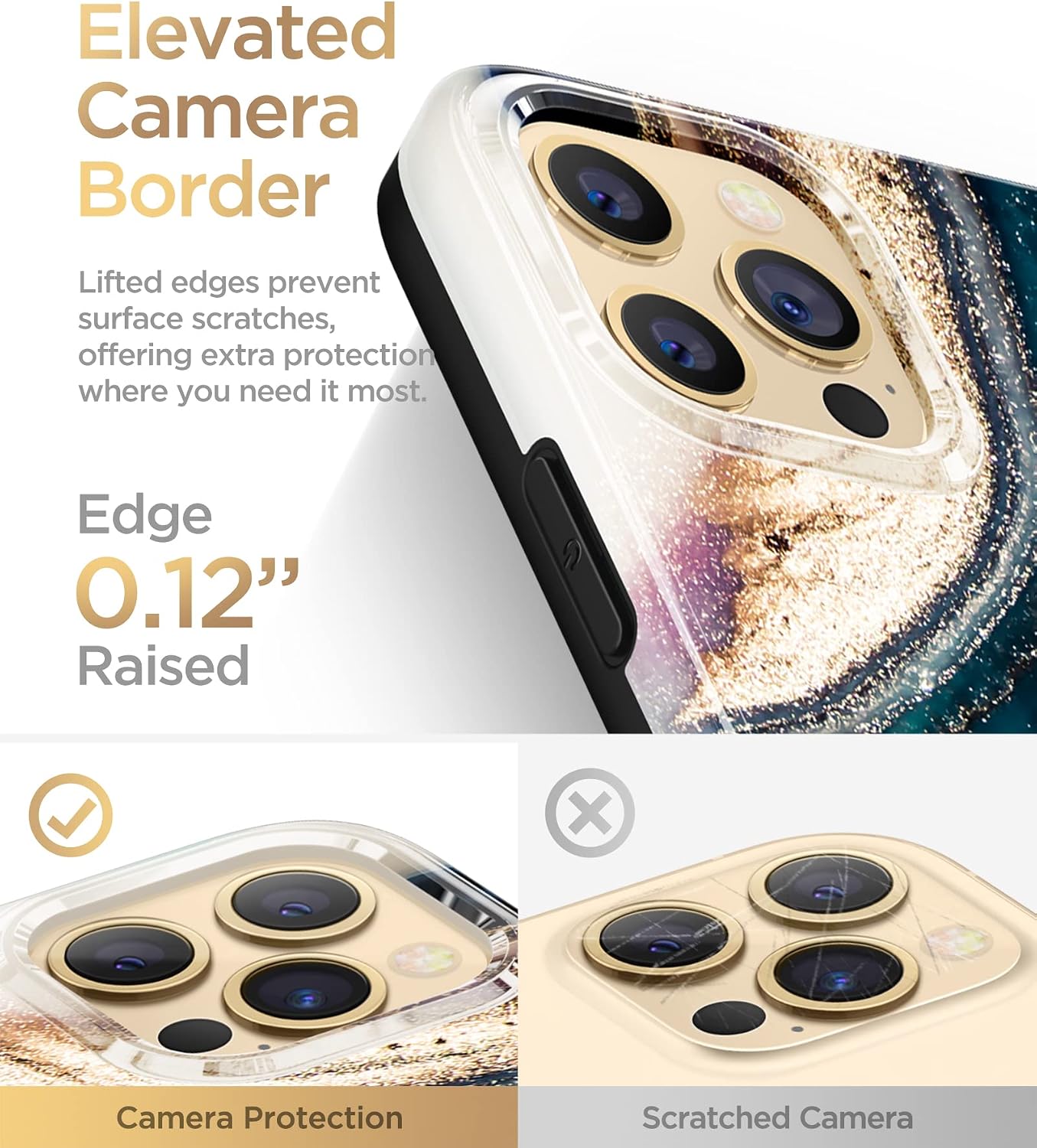 GVIEWIN for iPhone 12 Case and iPhone 12 Pro Case 6.1 Inch 2020, Marble Parttern Ultra Slim Thin Glossy Soft Durable TPU Shockproof Scratch-Proof Phone Protective Covers for Women (Drift Sand/Brown)