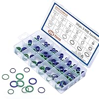 Vista 6 de BUSY-CORNER Kit de 396 piezas de 18 tamaños SAE pulgadas aire acondicionado A/C juntas tóricas de goma verde y morado