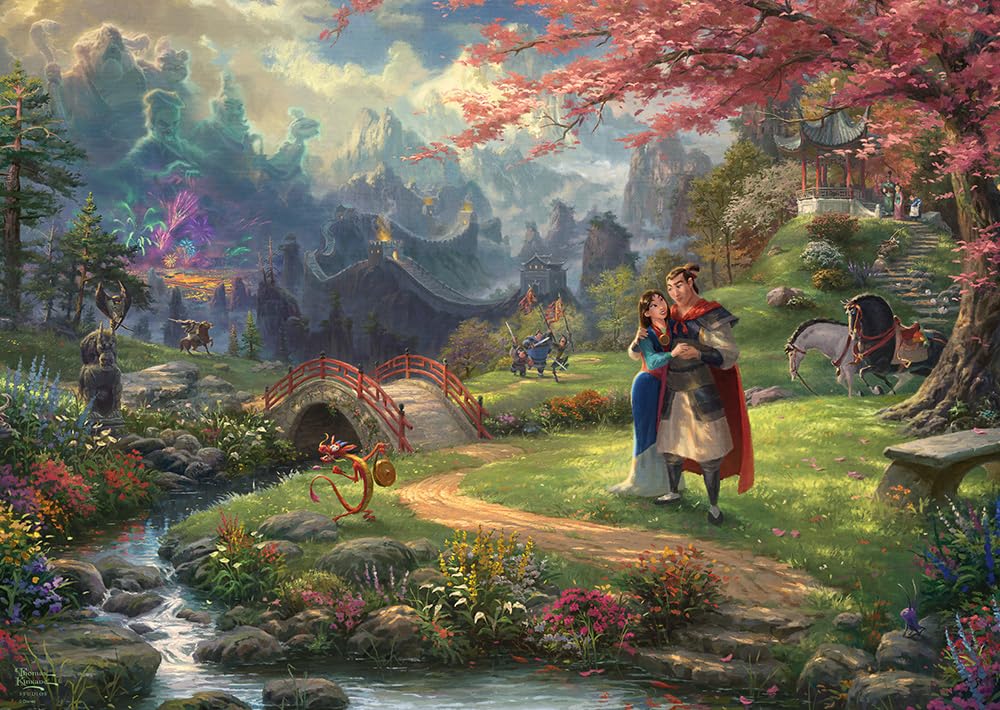 Disney Dreams Collection - Mulan Blossoms of Love by Thomas Kinkade 1000 Piece Puzzle