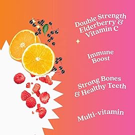 BeLive Elderberry Gummies with Vitamin C - Double Strength Elderberries Extract - Zinc, Multivitamins, B-Complex - for Immune Support Vitamins, Raspberry Flavor (250 Ct - 5 Packs)