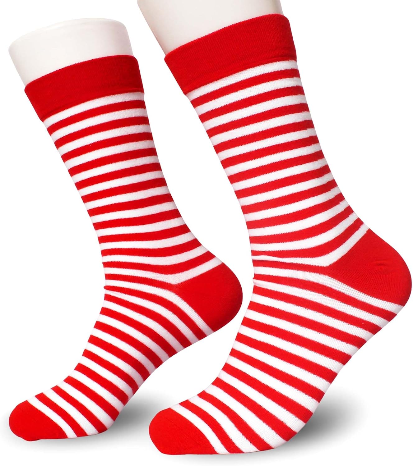 Classic Striped Crew Socks, Soft Cotton Retro Athletic Sport Socks, Back To School Gifts for Men Women
