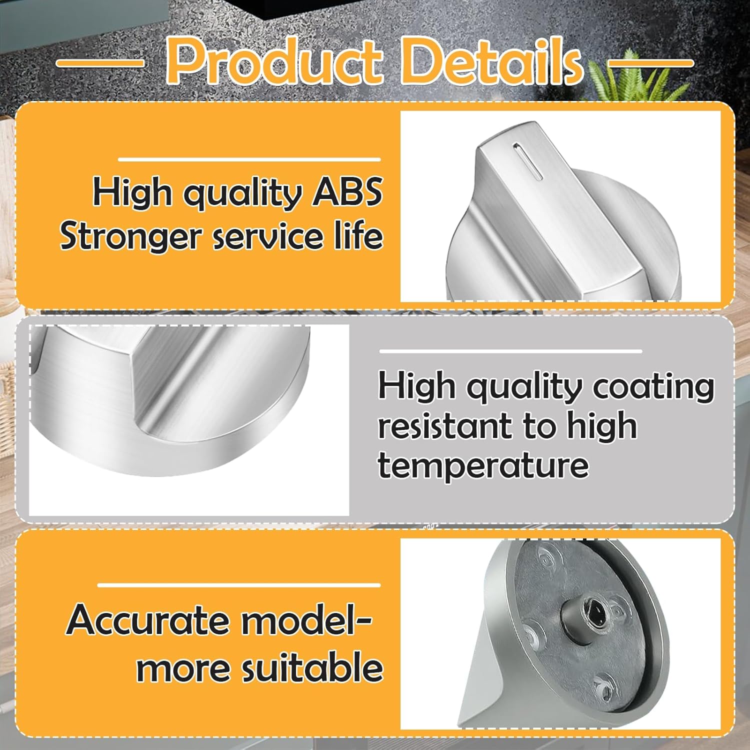 Eagles Stove Knobs Replacement W11517331 W11117415 Compatible with Whirlpool Stove Top Knobs, Part W10850027 W11117415 W11458840, Range Knob for WEC310S0LS0 WEC310S0LS1 (5Pack)