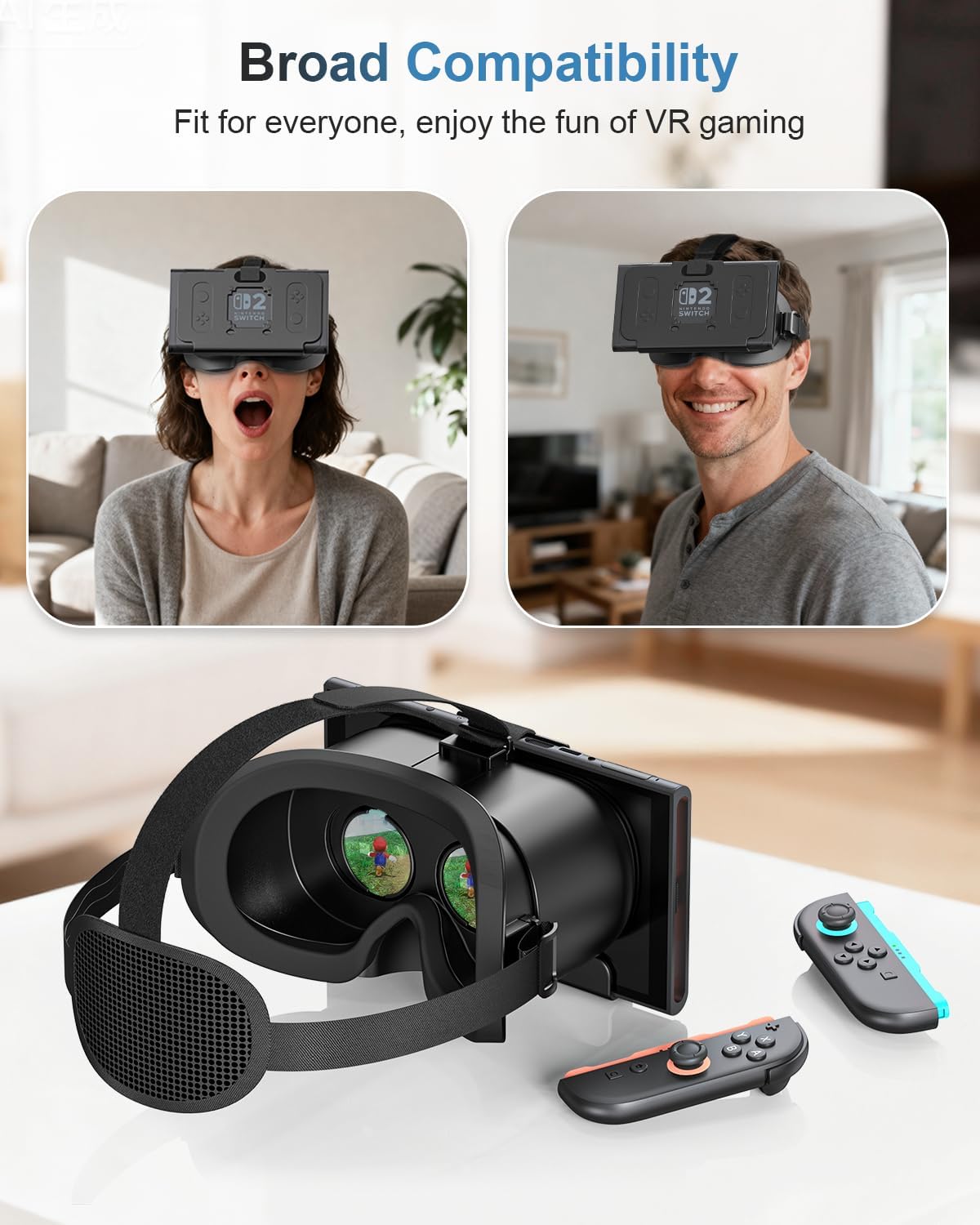 VR Headset for Nintendo Switch 2 , Switch 2 Virtual Reality VR Glasses with Adjustable HD Lenses and Comfortable Head Strap, Virtual Boy 3D Goggle for Switch 2 Accessories, Black | Model Nintendo Switch 2026 - view 1