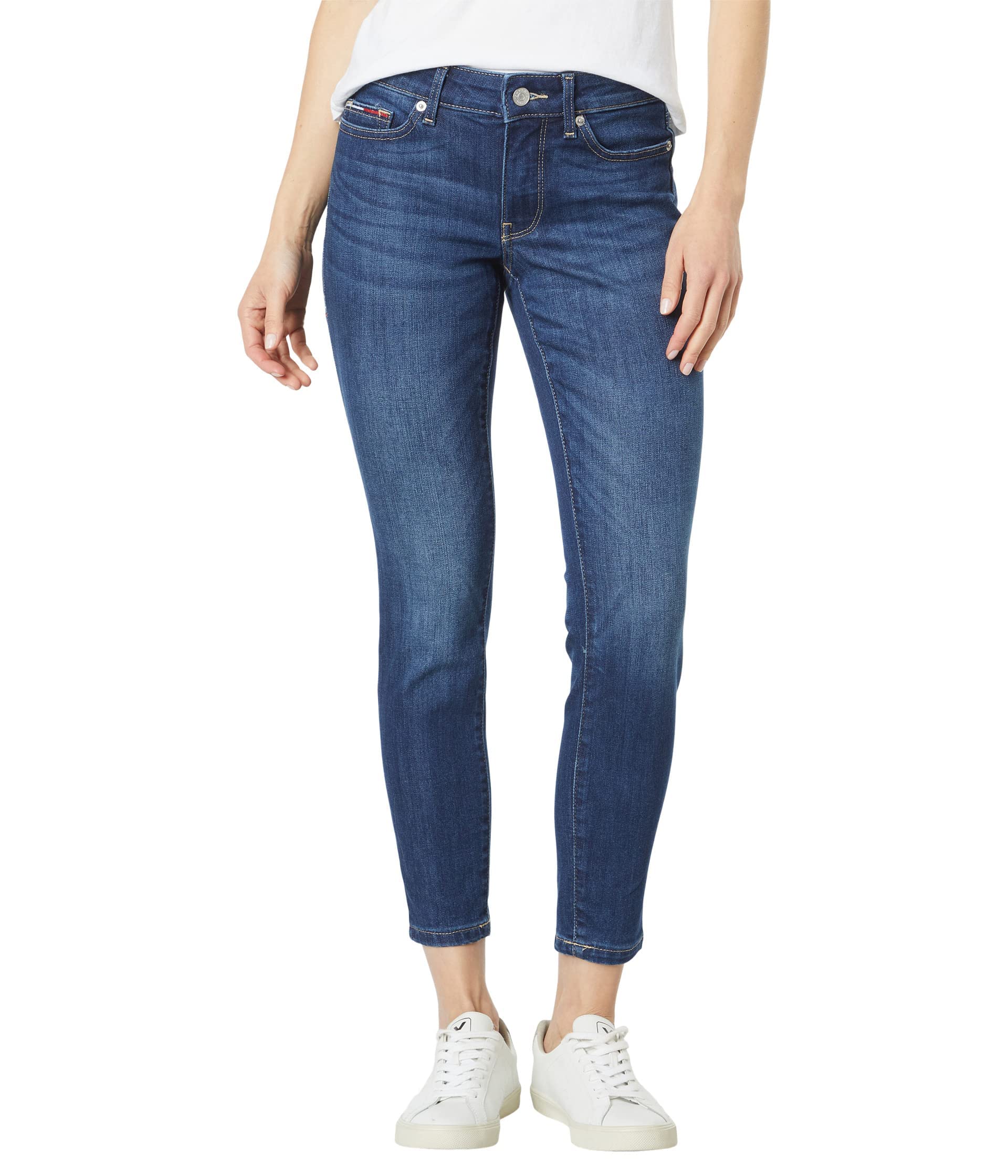 Tommy Hilfiger Women's Skinny Jeans Women's Skinny Mid Rise Ankle Jean, Timor Wash, W26
