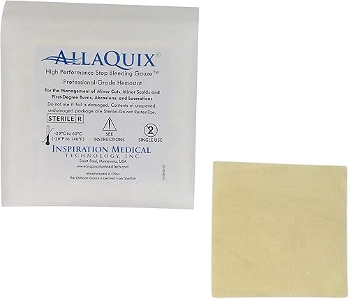 Vendaje de emergencia de combate + almohadillas de gasa AllaQuix de alto rendimiento para detener el sangrado (vendaje de combate de 4 pulgadas)