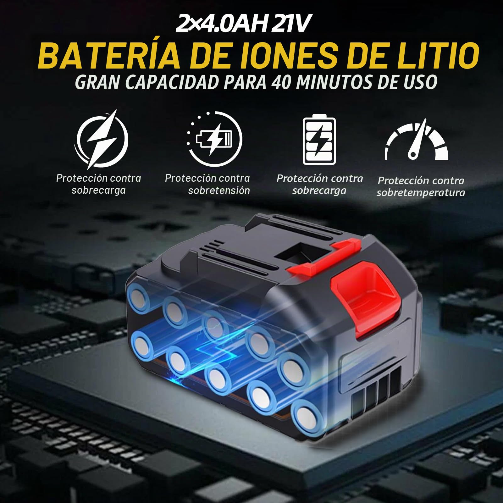 Cortabordes inalámbrico para baterías Makita, Motor sin escobillas 1200W, 2 baterías 4000mAh, telescópico, Cabezal Ajustable césped y maleza